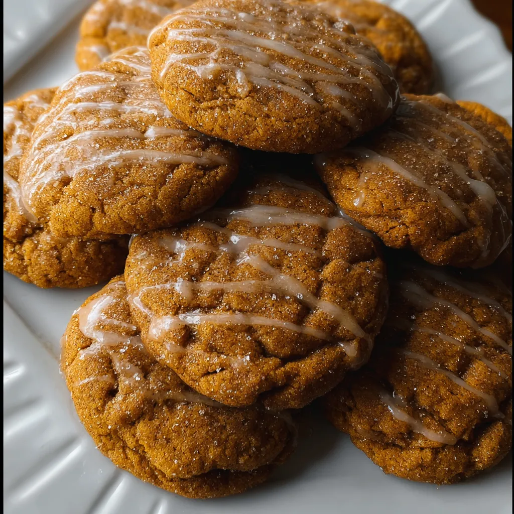 Chewy Maple Pumpkin Cookies with Warm Spices and Brown Butter Glaze